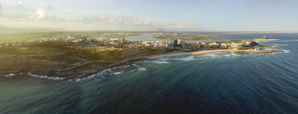 Hero image of Newcastle's coastline